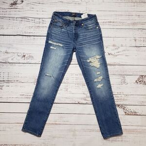 Abercrombie  & Fitch Ames slim boyfriend distressed ripped jeans size 24